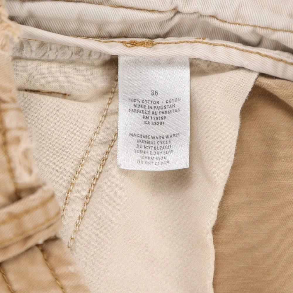 Aeropostale Mens Tan Khaki Chino Shorts Size 36 Cotton Flat Front Casual Summer